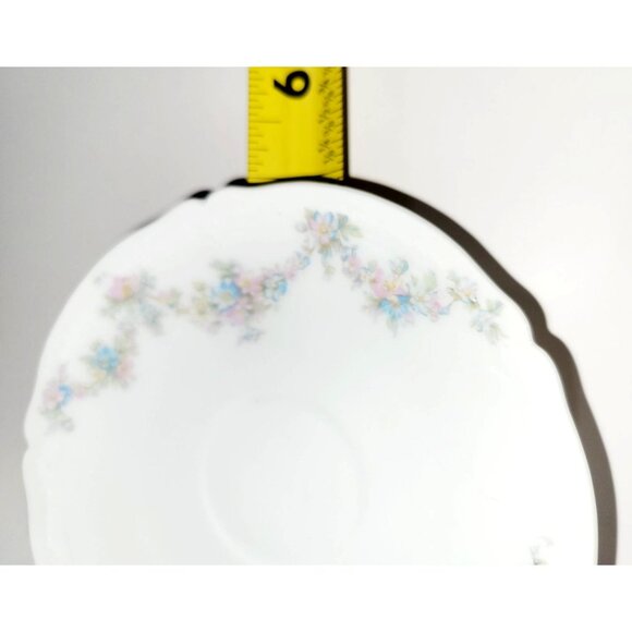 Vintage Teacup and Saucer Set by OBERPFALZ Bone China Pink Blue Floral Bavaria - Picture 9 of 11